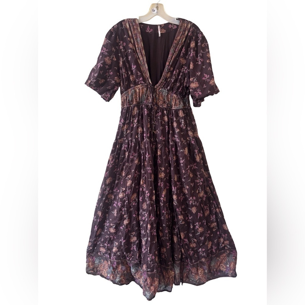 Free People Lysette Floral Maxi Dress Sz M - Picture 2 of 6